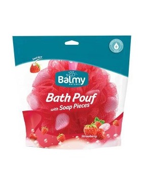 Bath Pouf With Strawberry Soap Pieces
