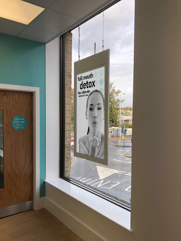 HANGING DOUBLE-SIDED WINDOW DISPLAYS (43" & 55")