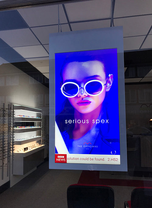 HANGING DOUBLE-SIDED WINDOW DISPLAYS (43" & 55")
