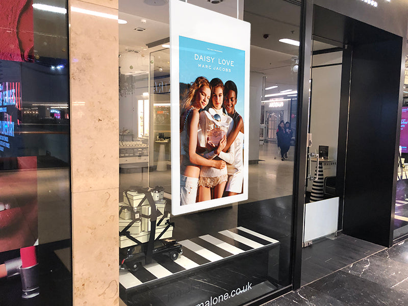 HANGING DOUBLE-SIDED WINDOW DISPLAYS (43" & 55")