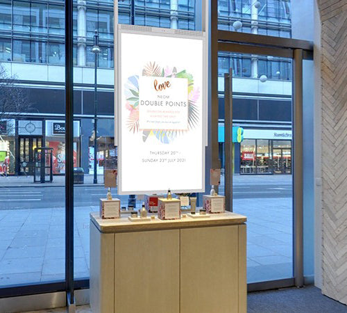 55” ULTRA HIGH BRIGHTNESS HANGING DOUBLE-SIDED DISPLAYS